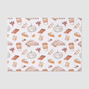 Cozy Autumn Essentials Watercolor Pattern Tissue Paper