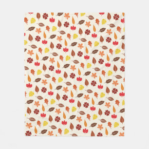 Cozy Autumn Fall Leaves Fleece Blanket