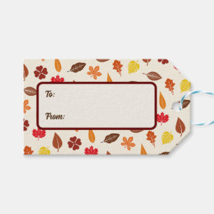 Cozy Autumn Fall Leaves Gift Tags