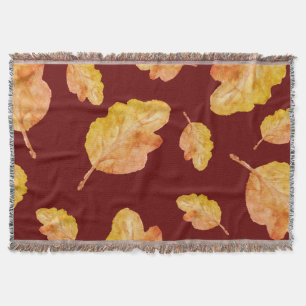Cozy Autumn Fall Leaves Throw Blanket