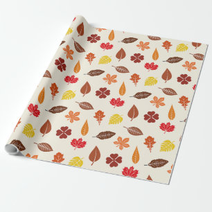 Cozy Autumn Fall Leaves Wrapping Paper