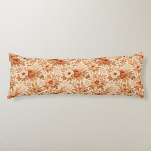Cozy Autumn Floral Pattern Body Pillow