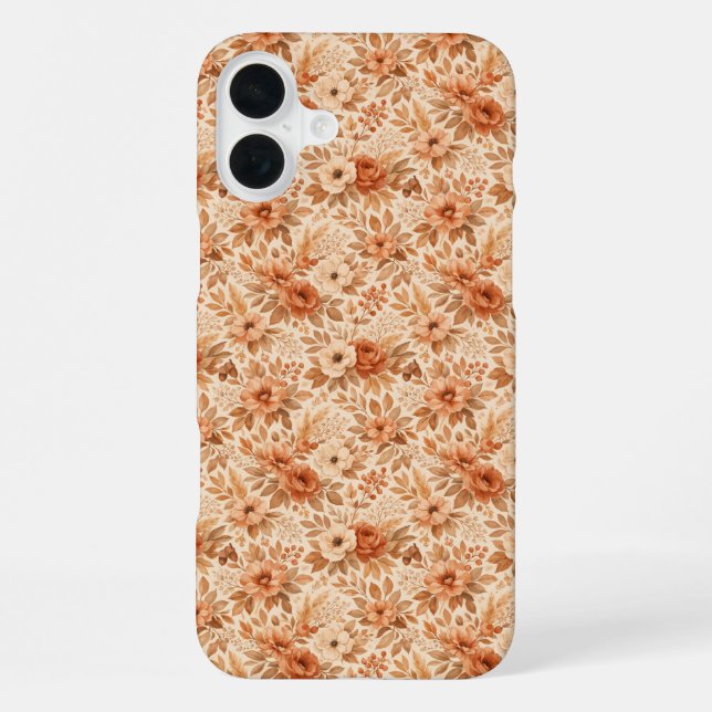 Cozy Autumn Floral Pattern iPhone Case (Back)