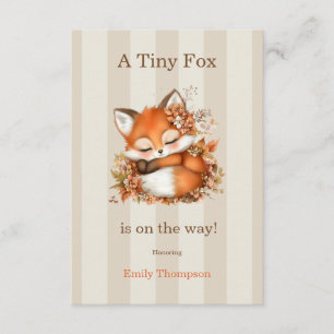 Cozy Autumn Fox Baby Shower Cozy Woodland Party Enclosure Card