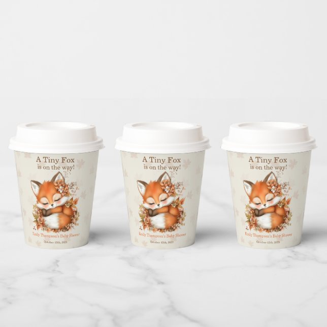 Cozy Autumn Fox Baby Shower Cozy Woodland Party Paper Cups (Multi)