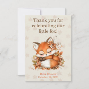 Cozy Autumn Fox Baby Shower Cozy Woodland Party Thank You Card
