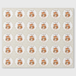 Cozy Autumn Fox Baby Shower Cozy Woodland Party Wrapping Paper