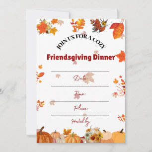 Cozy Autumn Friendsgiving Dinner Invite