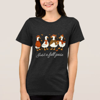 Cozy Autumn Geese – Fall Season Animal Illustratio Tri-Blend Shirt