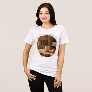 Cozy Autumn HomeLife • Minimalist Fall Mug Scene • Tri-Blend Shirt