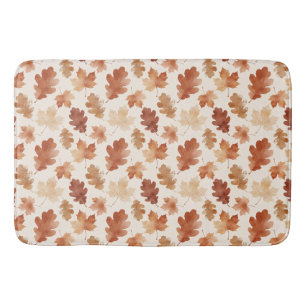 Cozy Autumn Leaf Pattern Bath Mat