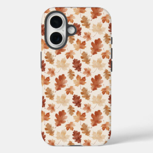 Cozy Autumn Leaf Pattern iPhone 16 Case