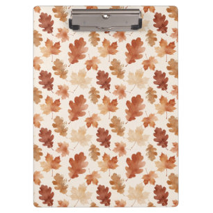Cozy Autumn Leaf Pattern Clipboard