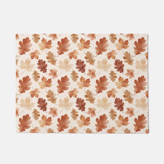 Cozy Autumn Leaf Pattern Doormat (Front)
