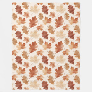 Cozy Autumn Leaf Pattern Fleece Blanket