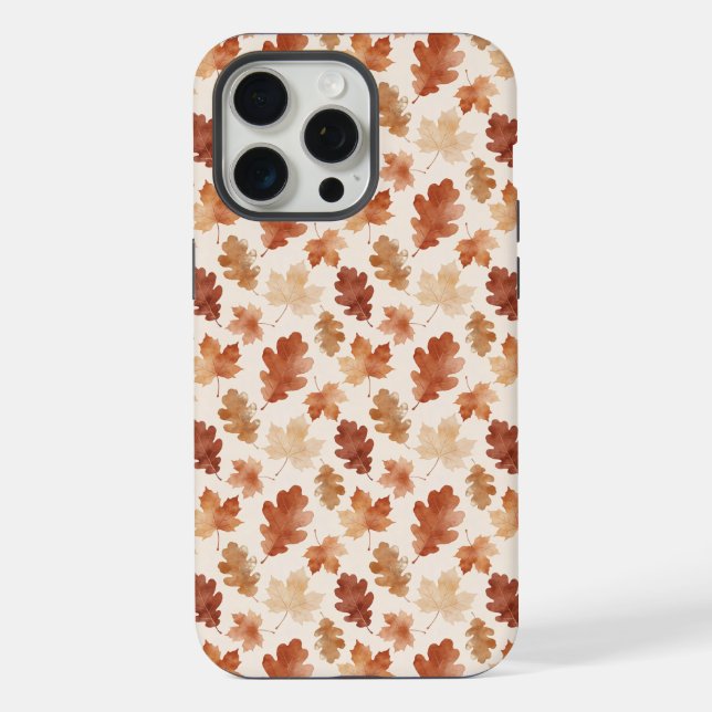 Cozy Autumn Leaf Pattern iPhone Case (Back)
