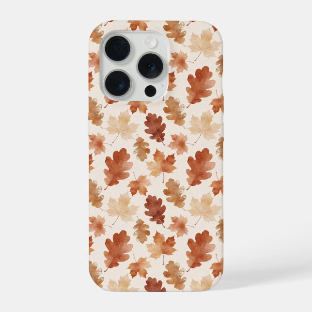 Cozy Autumn Leaf Pattern iPhone Case (Back)