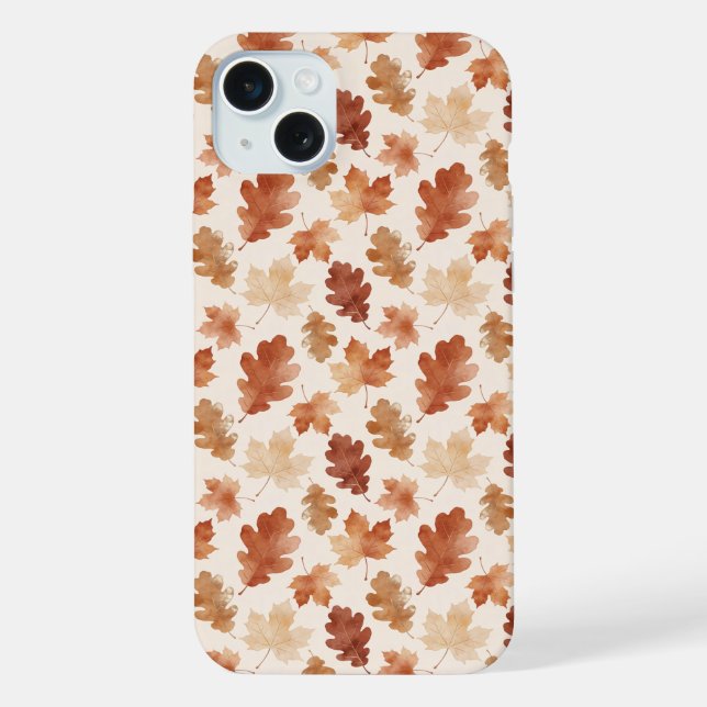 Cozy Autumn Leaf Pattern iPhone Case (Back)