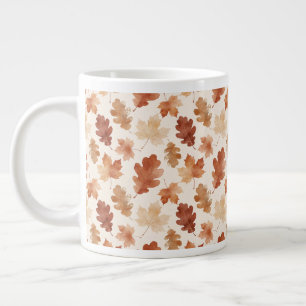 Cozy Autumn Leaf Pattern Large Coffee Mug