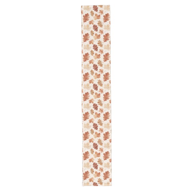 Cozy Autumn Leaf Pattern Long Table Runner (Front)