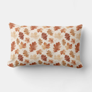 Cozy Autumn Leaf Pattern Lumbar Pillow