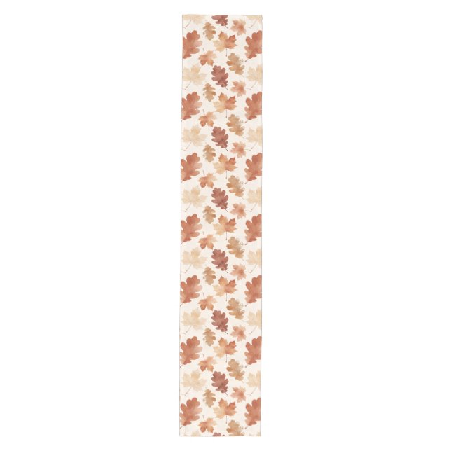 Cozy Autumn Leaf Pattern Medium Table Runner (Front)