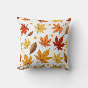 Cozy Autumn Leaf Pattern Pillow