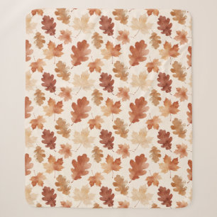 Cozy Autumn Leaf Pattern Sherpa Blanket