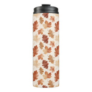 Cozy Autumn Leaf Pattern Thermal Tumbler