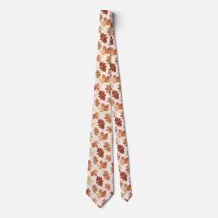 Cozy Autumn Leaf Pattern Tie