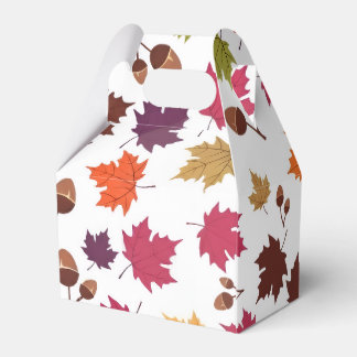 Cozy Autumn Leaves and Acorns Fall Pattern Favor Box