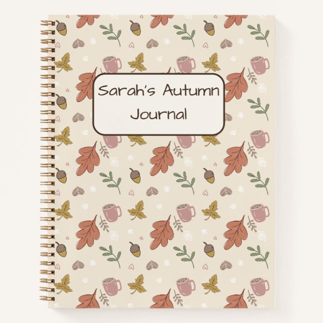 Cozy Autumn Leaves Notebook (Front)