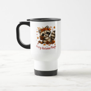 Cozy Autumn Magic Racoon Travel Mug