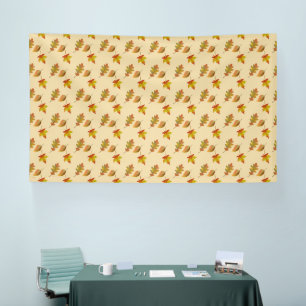 Cozy autumn maple leaves oak leaves banner