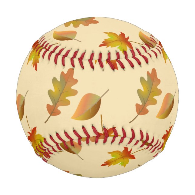 Cozy autumn maple leaves oak leaves  baseball (Front)