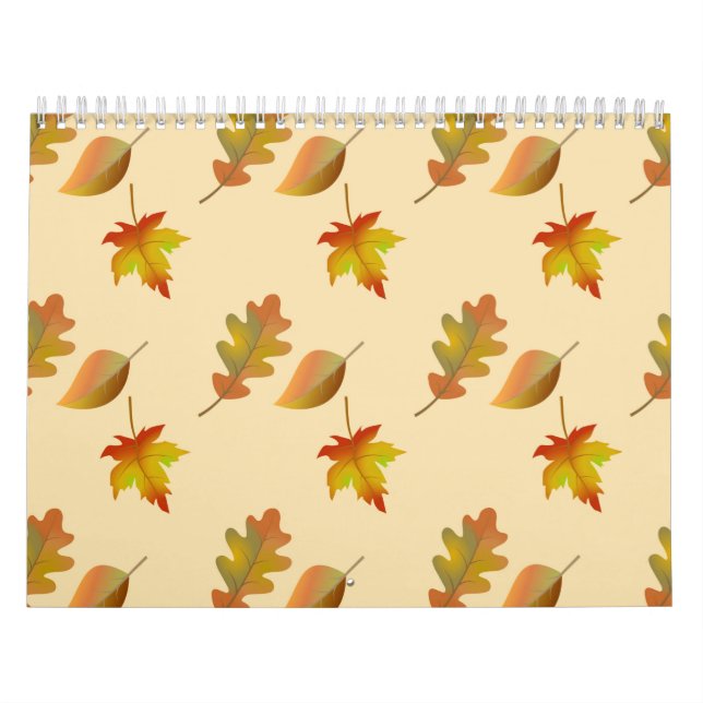 Cozy autumn maple leaves oak leaves  calendar (Cover)