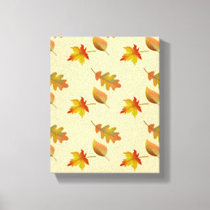 Cozy autumn maple leaves oak leaves canvas print
