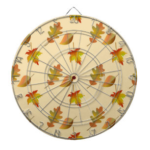 Cozy autumn maple leaves oak leaves dartboard