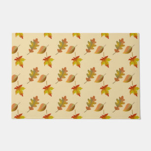 Cozy autumn maple leaves oak leaves doormat