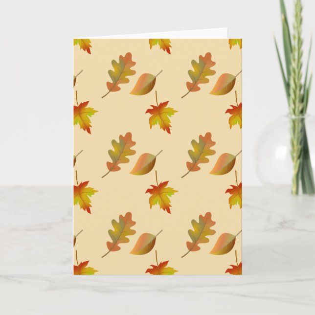 Cozy autumn maple leaves oak leaves  invitation (Front)