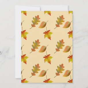Cozy autumn maple leaves oak leaves invitation