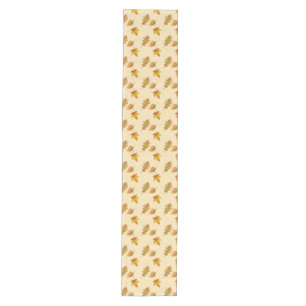 Cozy autumn maple leaves oak leaves medium table runner
