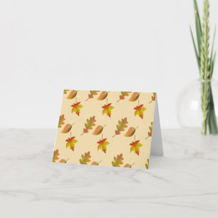 Cozy autumn maple leaves oak leaves note card