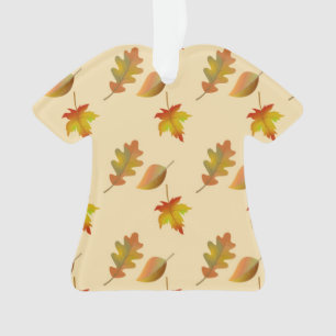 Cozy autumn maple leaves oak leaves ornament