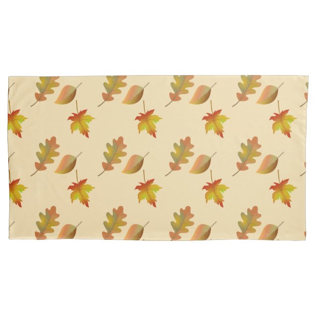 Cozy autumn maple leaves oak leaves  pillowcase (Front)