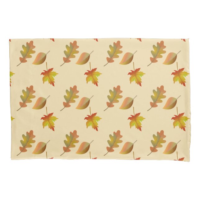 Cozy autumn maple leaves oak leaves  pillowcase (Front)