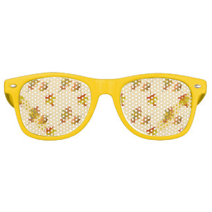Cozy autumn maple leaves oak leaves  retro sunglasses