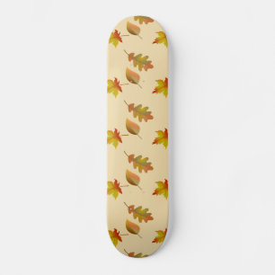 Cozy autumn maple leaves oak leaves skateboard