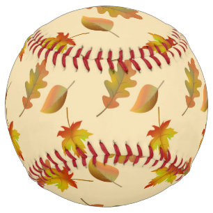 Cozy autumn maple leaves oak leaves softball