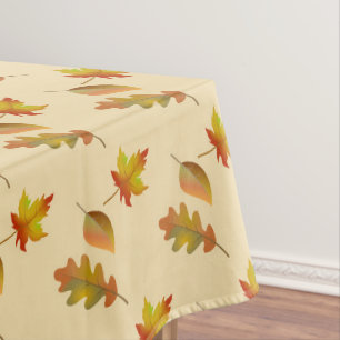 Cozy autumn maple leaves oak leaves  tablecloth